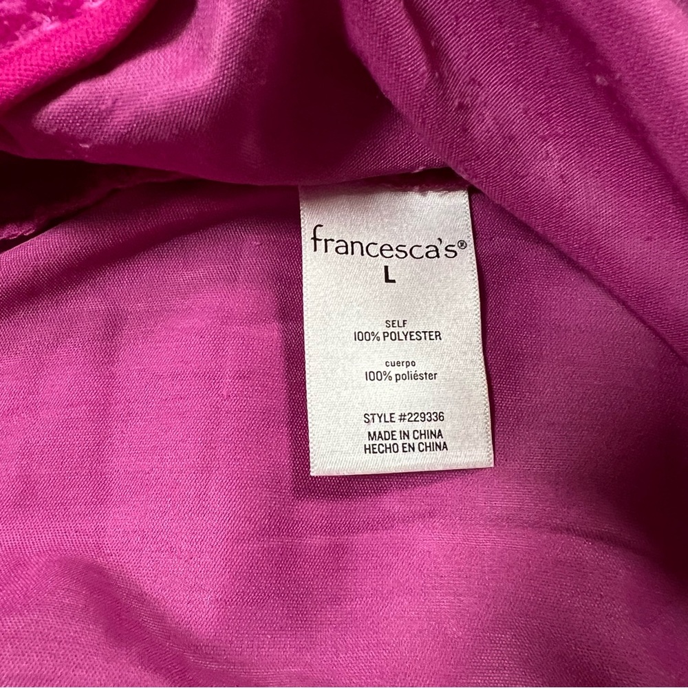 Francesca’s Magenta Pink Textured High Rise Trouser Pants Sz L NWT - Picture 5 of 12